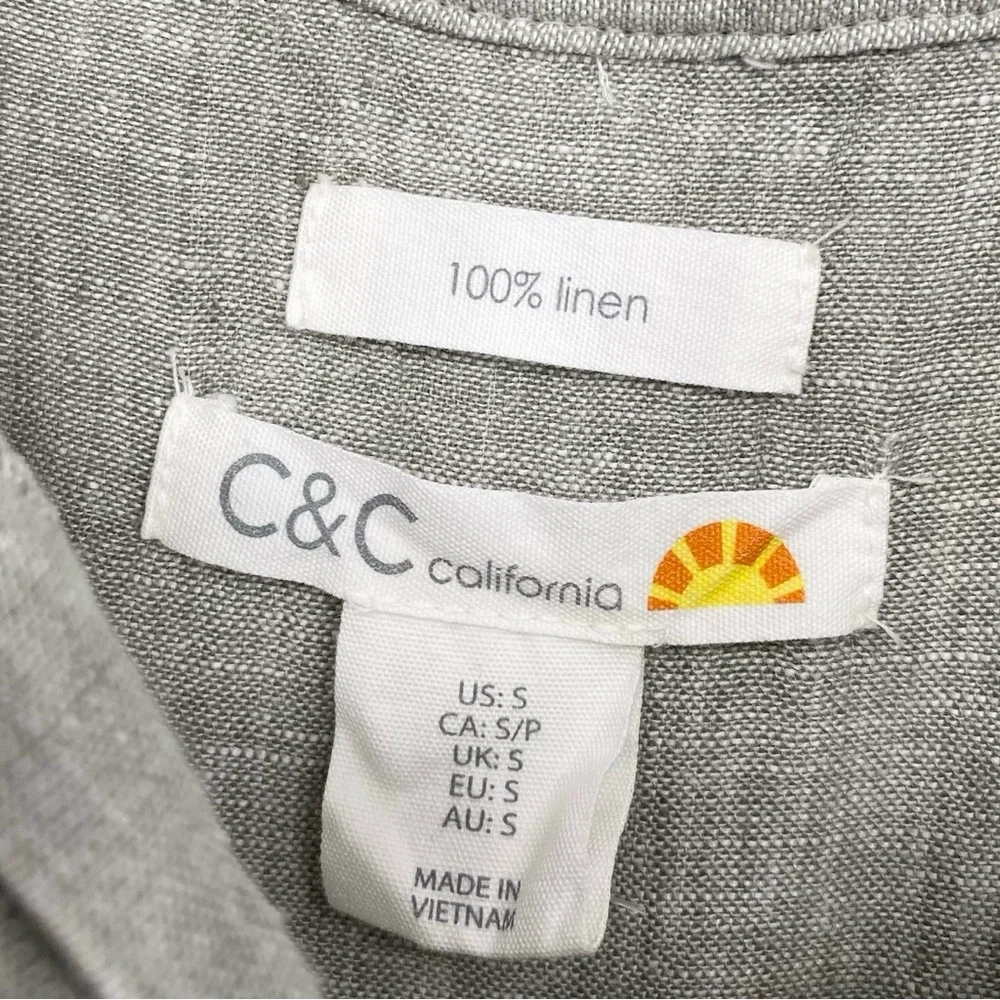 C&C California Linen Short Sleeve Romper Small